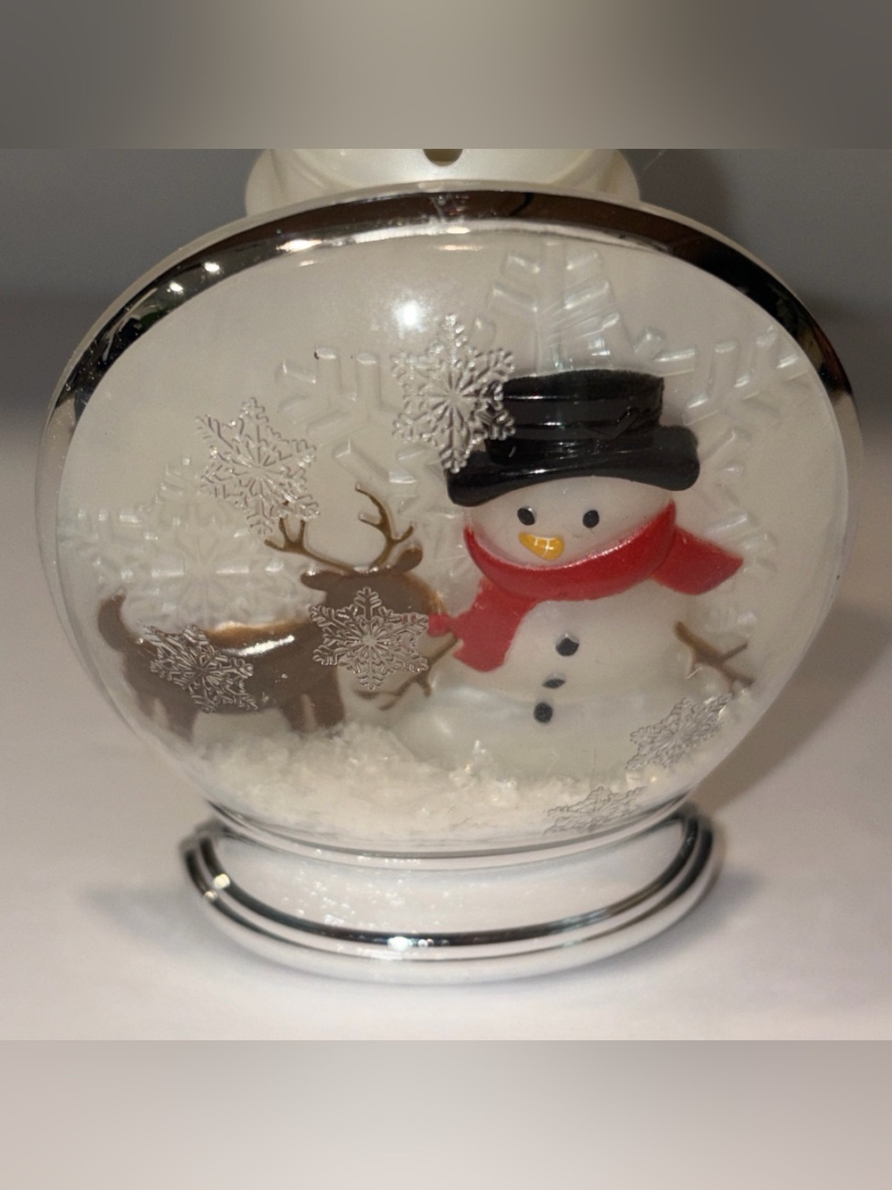 NEW Bath & Body Works Wallflower Fragrance Plug In Snow Globe  Snowman & Rudolf